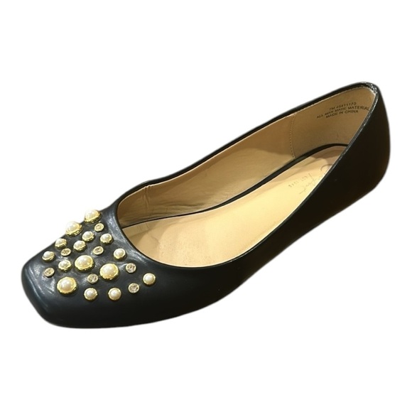 Cato Comfort 1946 Faux Leather Beaded Square Toe Ballet Flats Black Size 7 - Picture 4 of 14